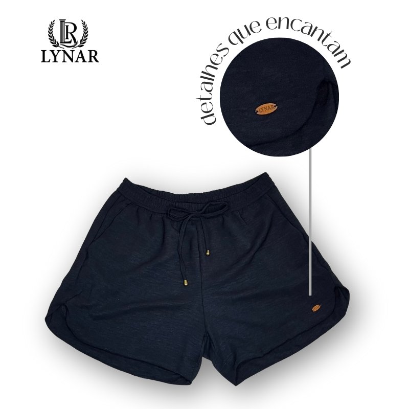 Shorts feminino preto frente Lynar