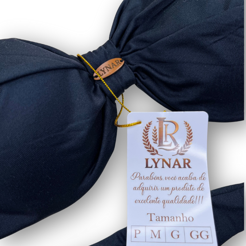 Biquíni Artesanal Preto Concha Lynar