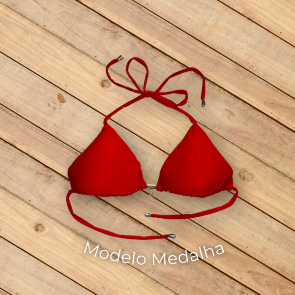 Biquíni Cortininha Artesanal Vermelho da marca Lynar