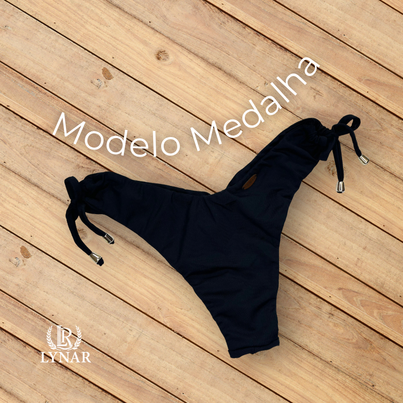 Calcinha Biquíni Medalha Preto