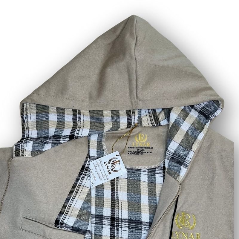 Moletom de Ziper na cor Areia da marca Lynar