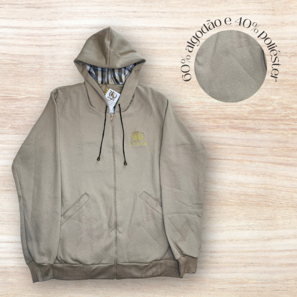 Moletom com Zíper Areia da marca Lynar