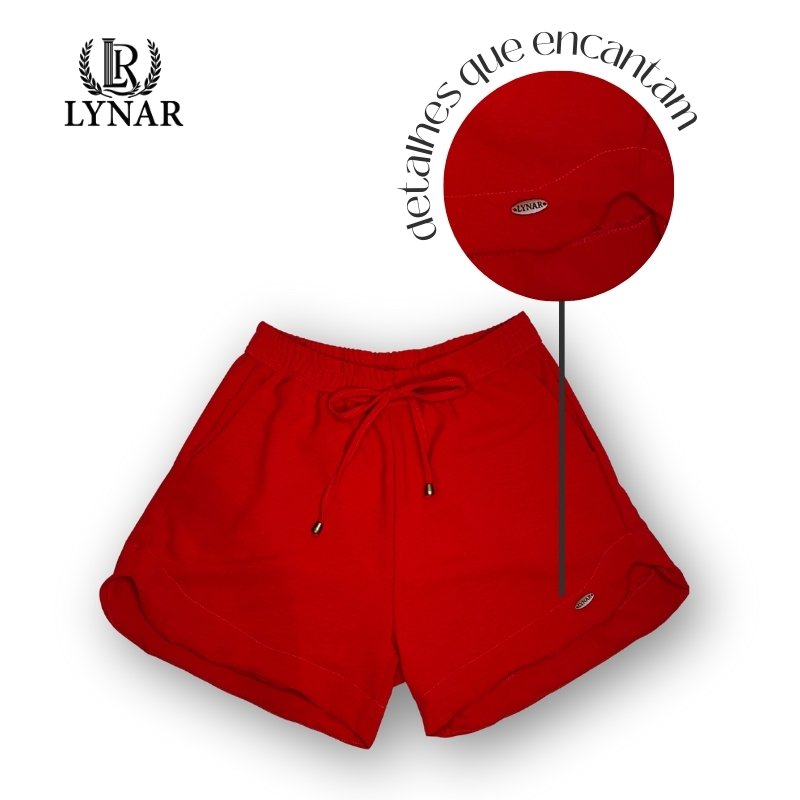 Shorts Feminino vermelho frente Lynar
