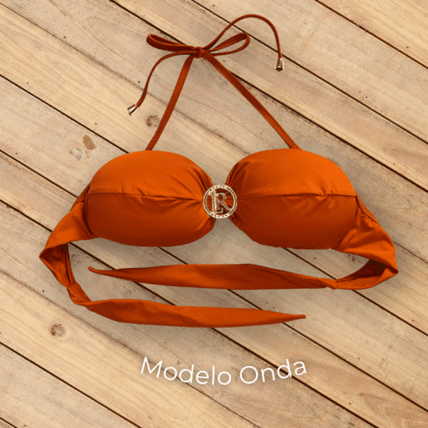 Biquíni Top Cropped Terracota Modelo Onda