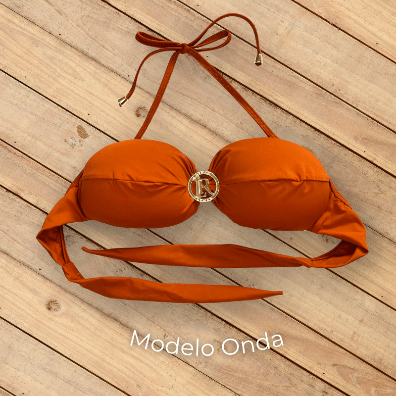Biquíni Top Cropped Terracota Modelo Onda