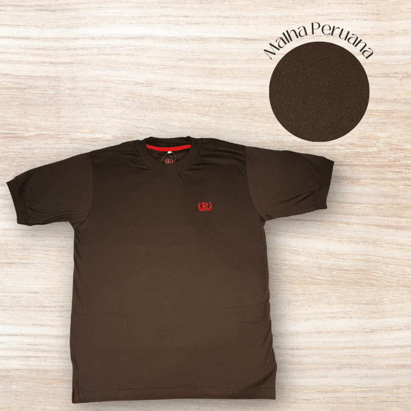 Camiseta de Malha Masculina Marrom da marca Lynar