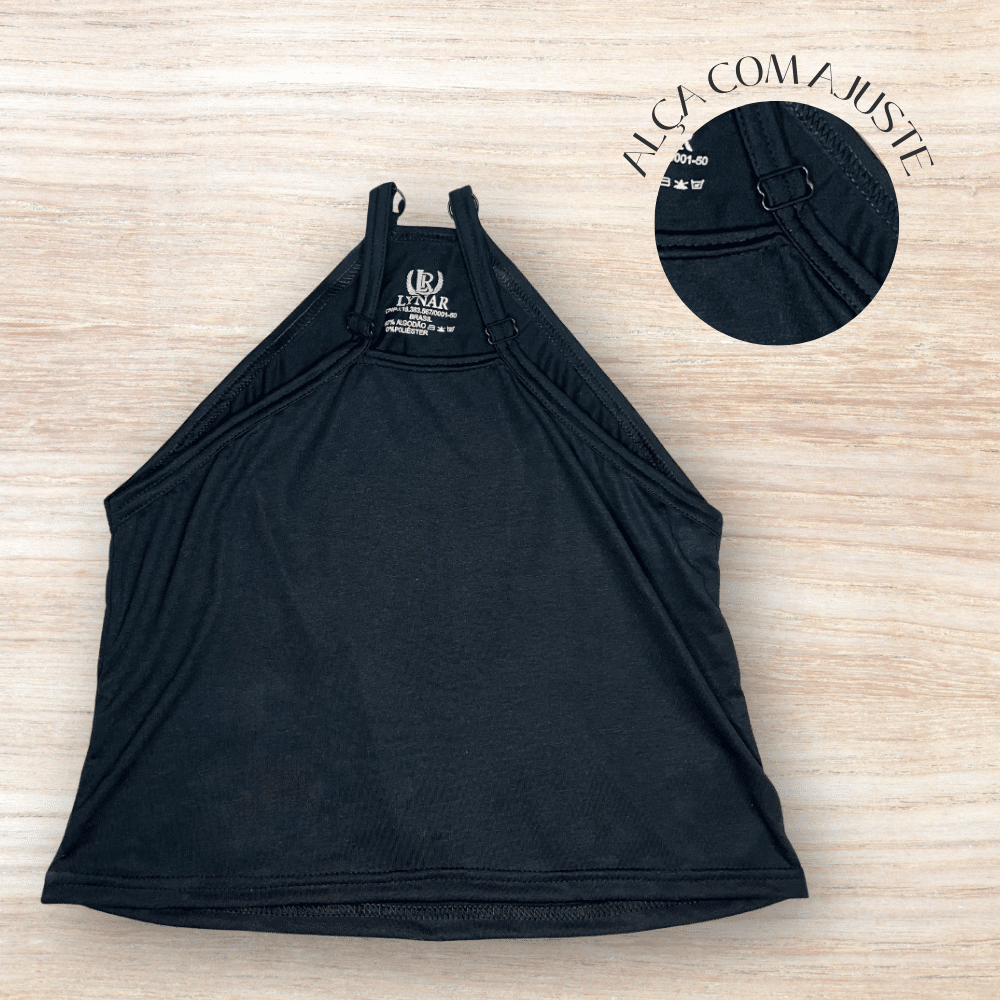 Cropped de Alça ajustável em malha pv da marca Lynar