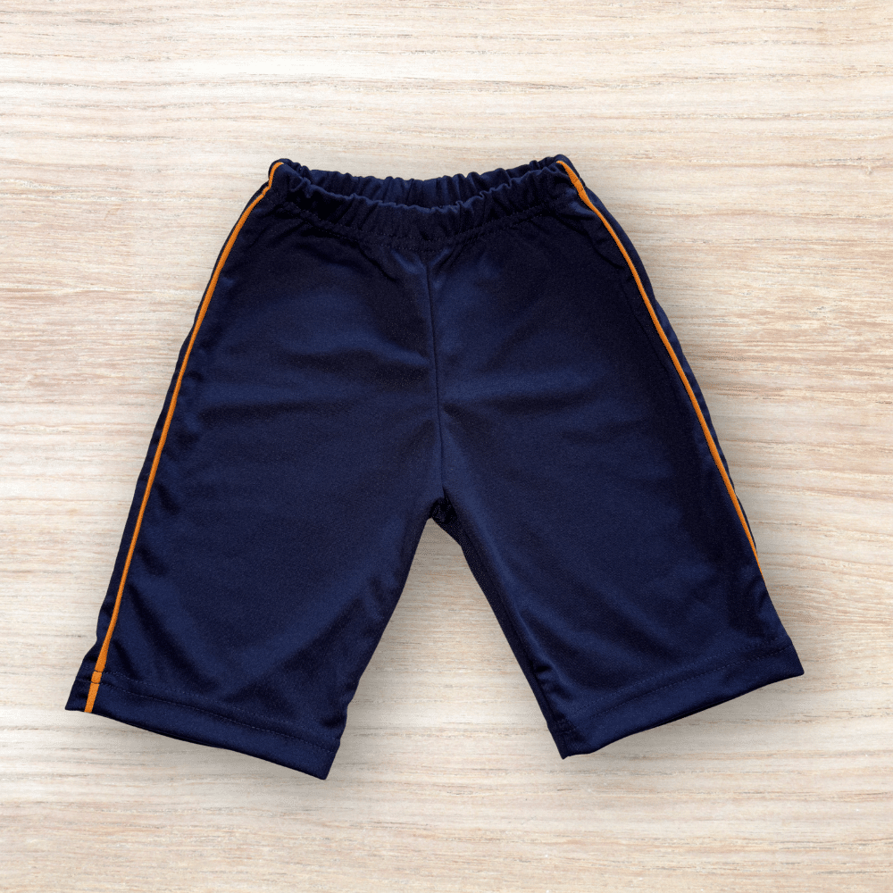 Bermuda Infantil Masculino Uniforme com Friso Laranja - Lynar